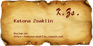 Katona Zsaklin névjegykártya