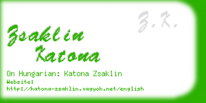 zsaklin katona business card